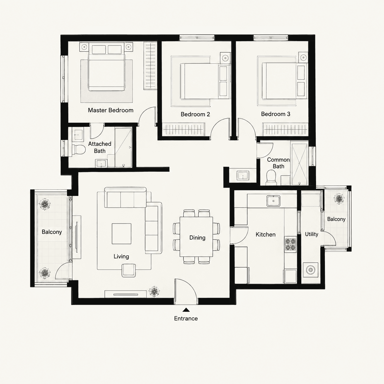 Sample floor plan with three selectable engineering review markers